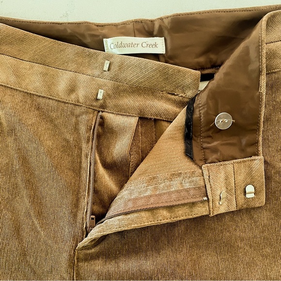 Coldwater Creek Velvet Wide Leg Trousers Size 16 Brown - Picture 4 of 6